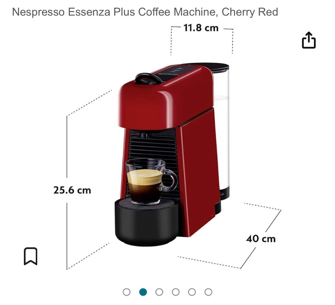 Nespresso Essenza Plus Coffee Machine in Cherry Red TV Home Appliances Kitchen Appliances Coffee Machines Makers on Carousell