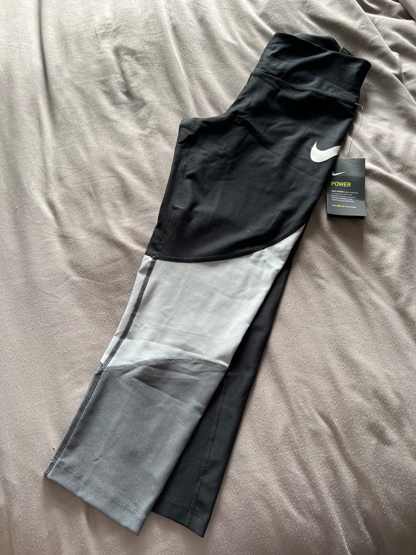 Nike Power Victory Dry Fit Tight Fit Training Tights Mid Rise Crop