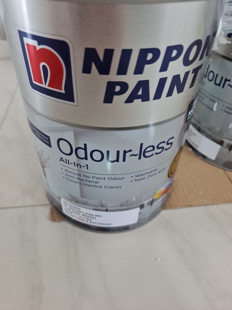 Nippon Paint odourless sail white (code 1199) 5ltr new, Furniture