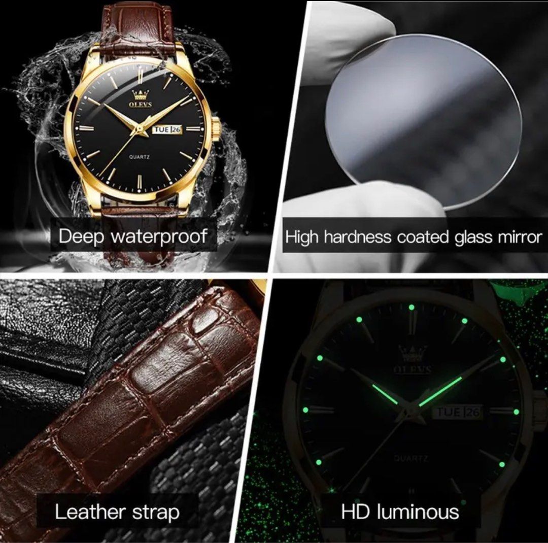 Genuine leather watch price clearance