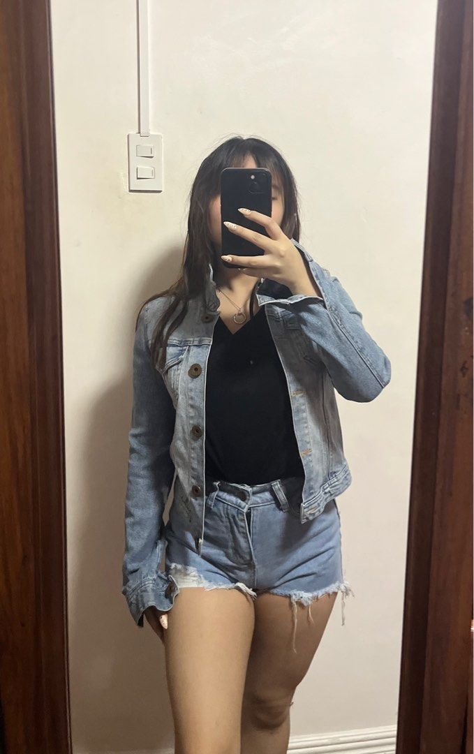 Maong blazer top outfit