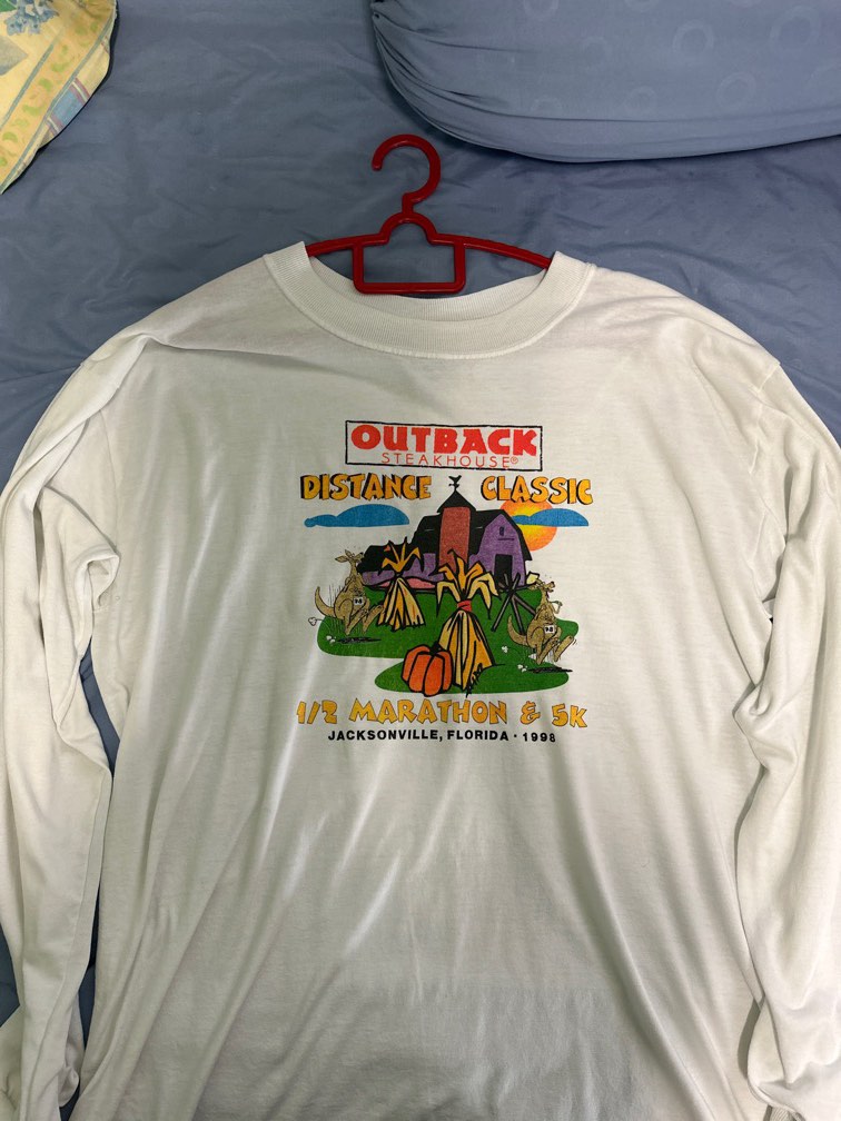 Outback Steakhouse long sleeved white shirt, Men's Fashion, Tops