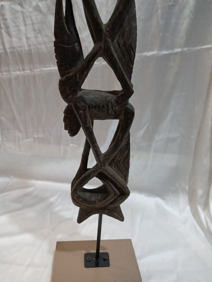 Patung etnik Papua tumpuk 3, Antik, Pajangan di Carousell