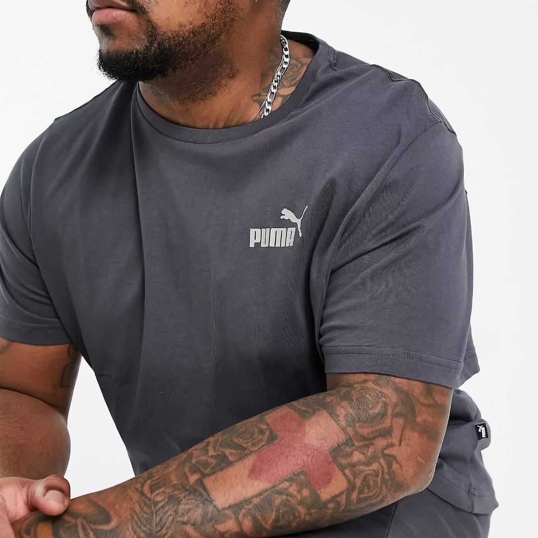 plus size PUMA Essentials T shirt in Washed Black Size 4XL