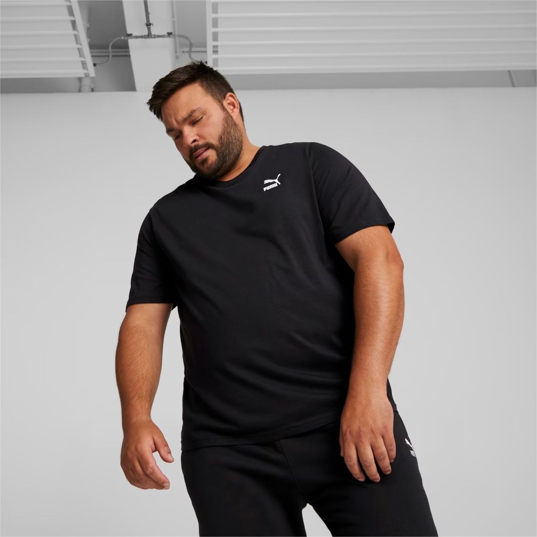 plus size Puma Essentials T Shirt with Small Logo in Black Size 4XL