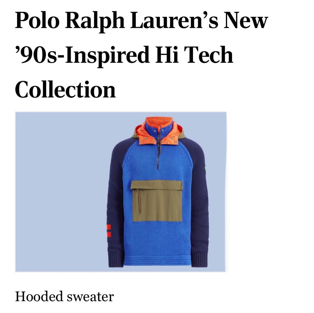 Polo Ralph Lauren s New 90s Inspired Hi Tech Collection Hooded Sweater