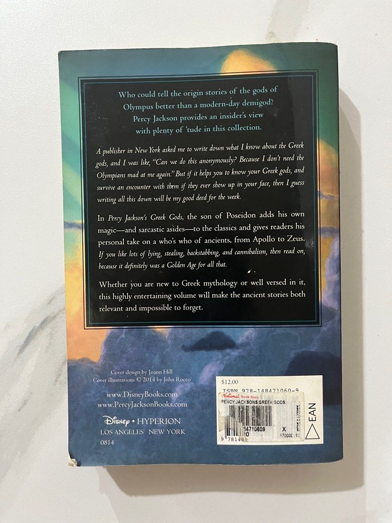 Percy Jackson & The Greek Gods (Category: Storybooks) located in Quezon City. Submitted by giadg (Listing ID 1272579031, Image 3). Description: Percy Jackson and the Greek Gods P150 MOP: BDO/Gcash MOD: Lalamove/J&T 📍 Quezon City CONDITION: • illustrations are detached from spine. bale nakasuksok lang in between pages. • small tear in one page • spinal creases • no annotations or tabs * please take note of the flaws, hence the price. .