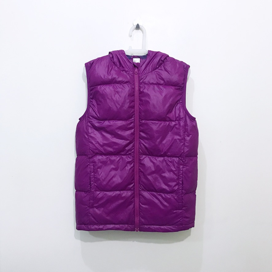 QUECHUA by DECATHLON – NWOT Kids Hooded Purple Pink Puffer Vest - 14 Y ...