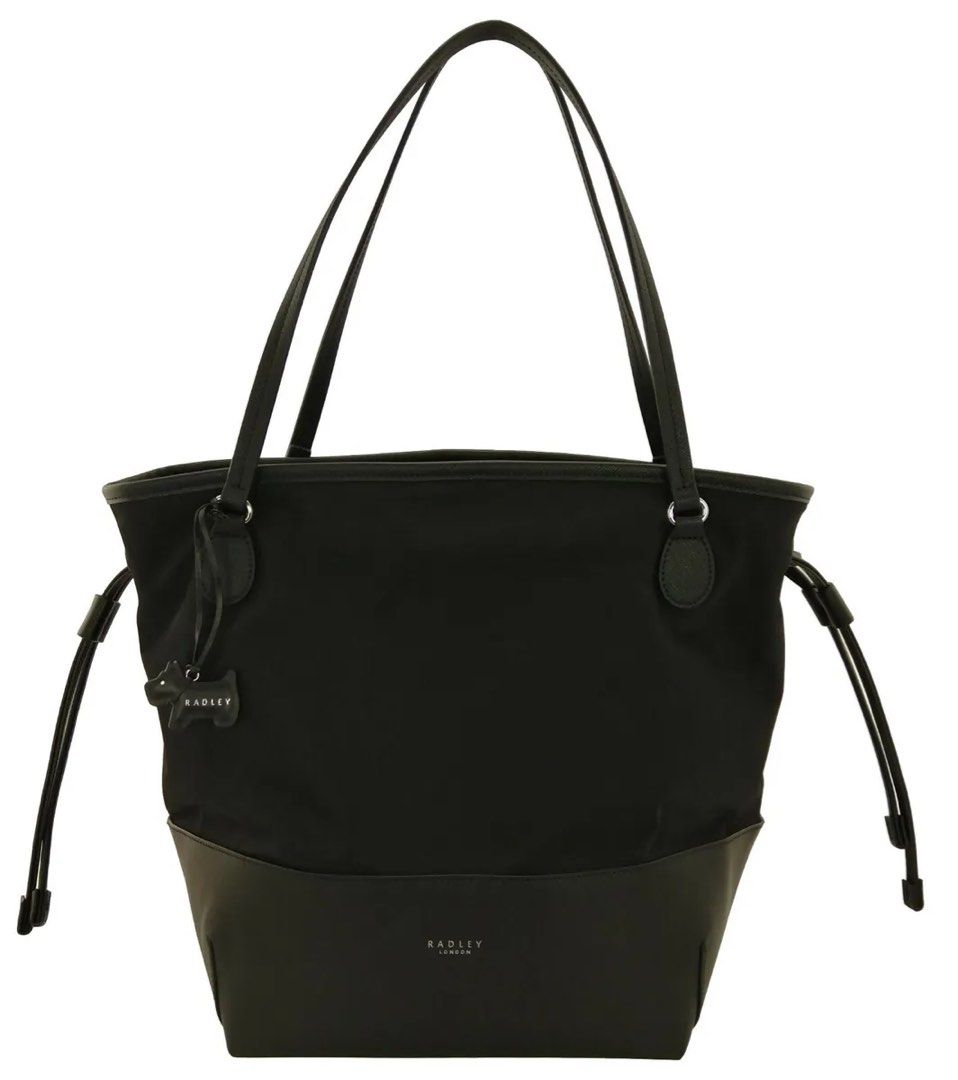 RADLEY London Dane Park Medium Open Top Nylon Drawstring Tote Bag black