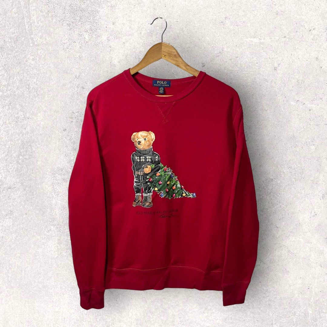 Holiday bear top fleece sweatshirt