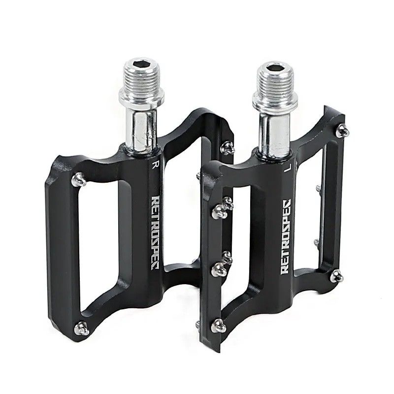 RETROSPEC Bicycle Pedal Aluminum Alloy Folding Sealed Bearing Pedal Mountain Bike Pedal Road Bike Pedal With Anti Slip Nails