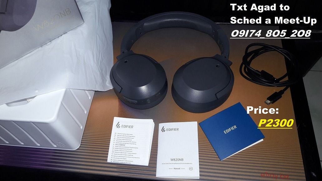 RUSH Authentic Edifier W820NB Bluetooth Headphones Active Noise Cancellation (Category: Headphones & Headsets) located in San Pedro. Submitted by spike_robota (Listing ID 1272637591, Image 1). Description: 5 Day Old lang nagamit ++++++++++++++++++++++++++ Edifier W820NB Bluetooth V5.0 Connectivity Headphones Active Noise Cancellation/W820NB PLUS Over-Ear MeetUp Everyday from 10am to 5pm -BPI San Pedro Laguna Branch Meet-Up Para Iwas Scam RFS "Wro
