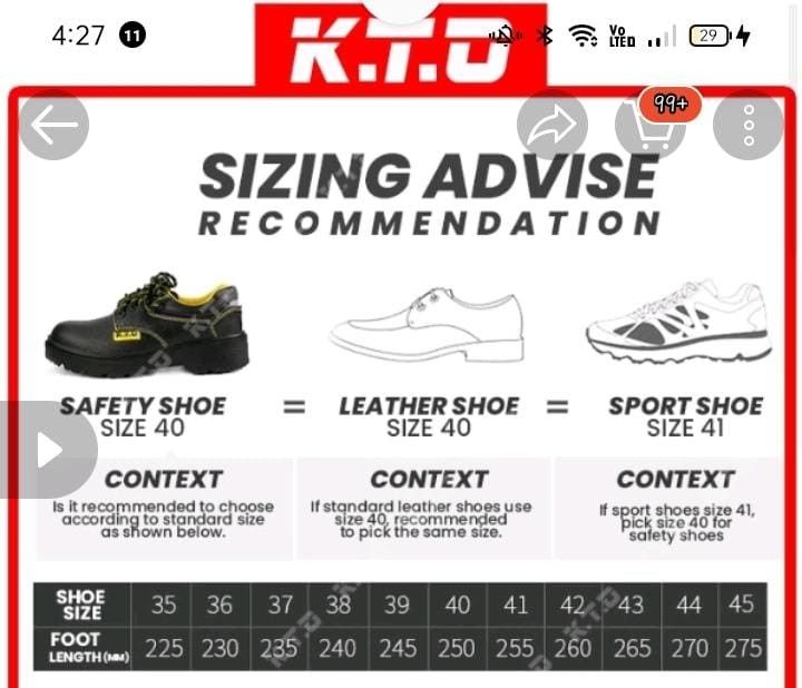 Saiz kasut shop safety boot