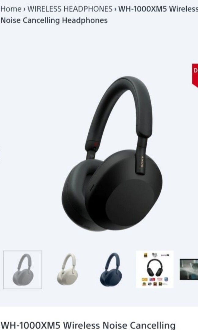 Sony WH1000XM5 Wireless Noise Cancelling Headphones. Warranty till Feb