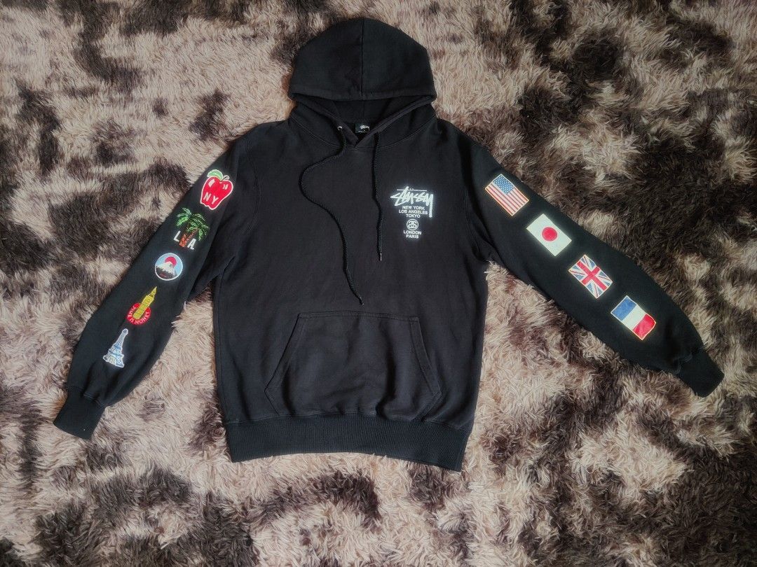 Stussy hoodie world tour flags new arrivals