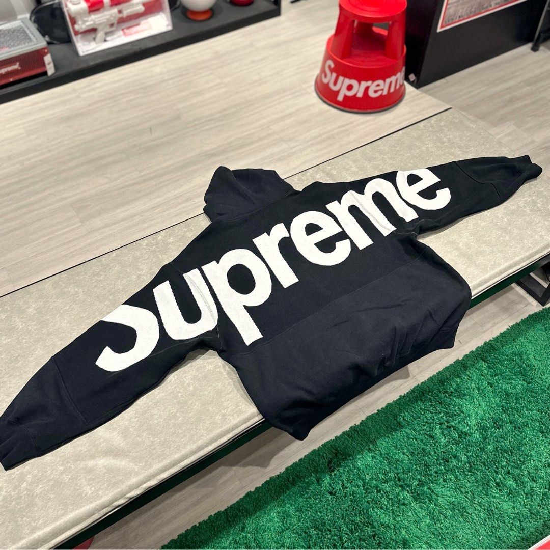 Supreme Big Logo Jacquard Hooded Sweatshirt Black