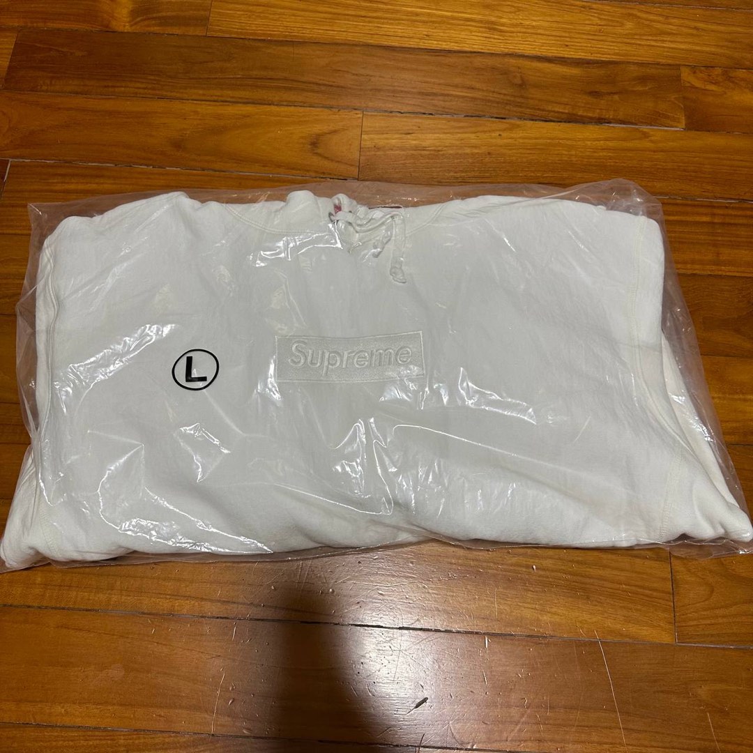 Supreme Box Logo Hooded Sweatshirt White L Men s Fashion Tops