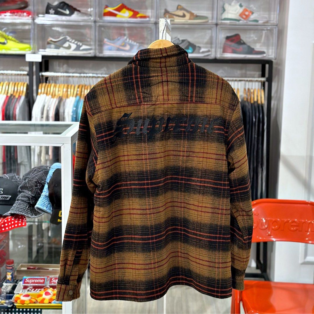 Supreme Lined Flannel Snap Shirt, Men's Fashion, Tops & Sets
