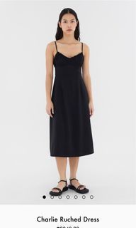 The Editor’s Market Charlie Ruched Dress in Black 