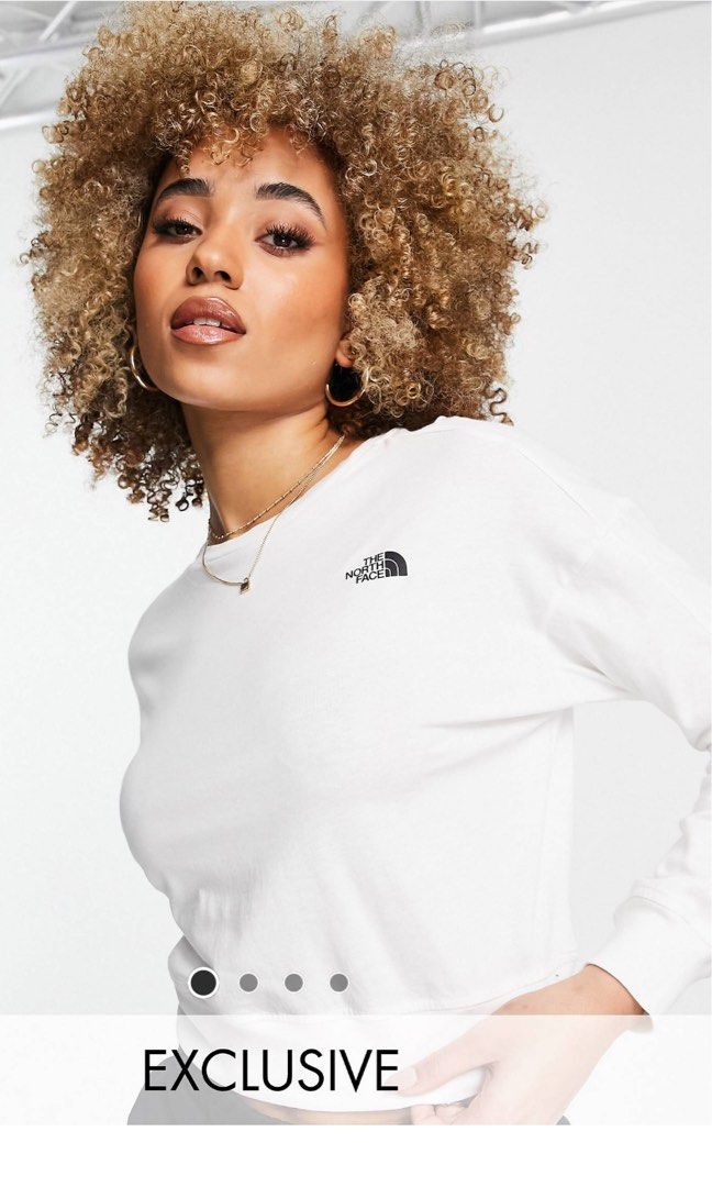 White long sleeve north face top sale