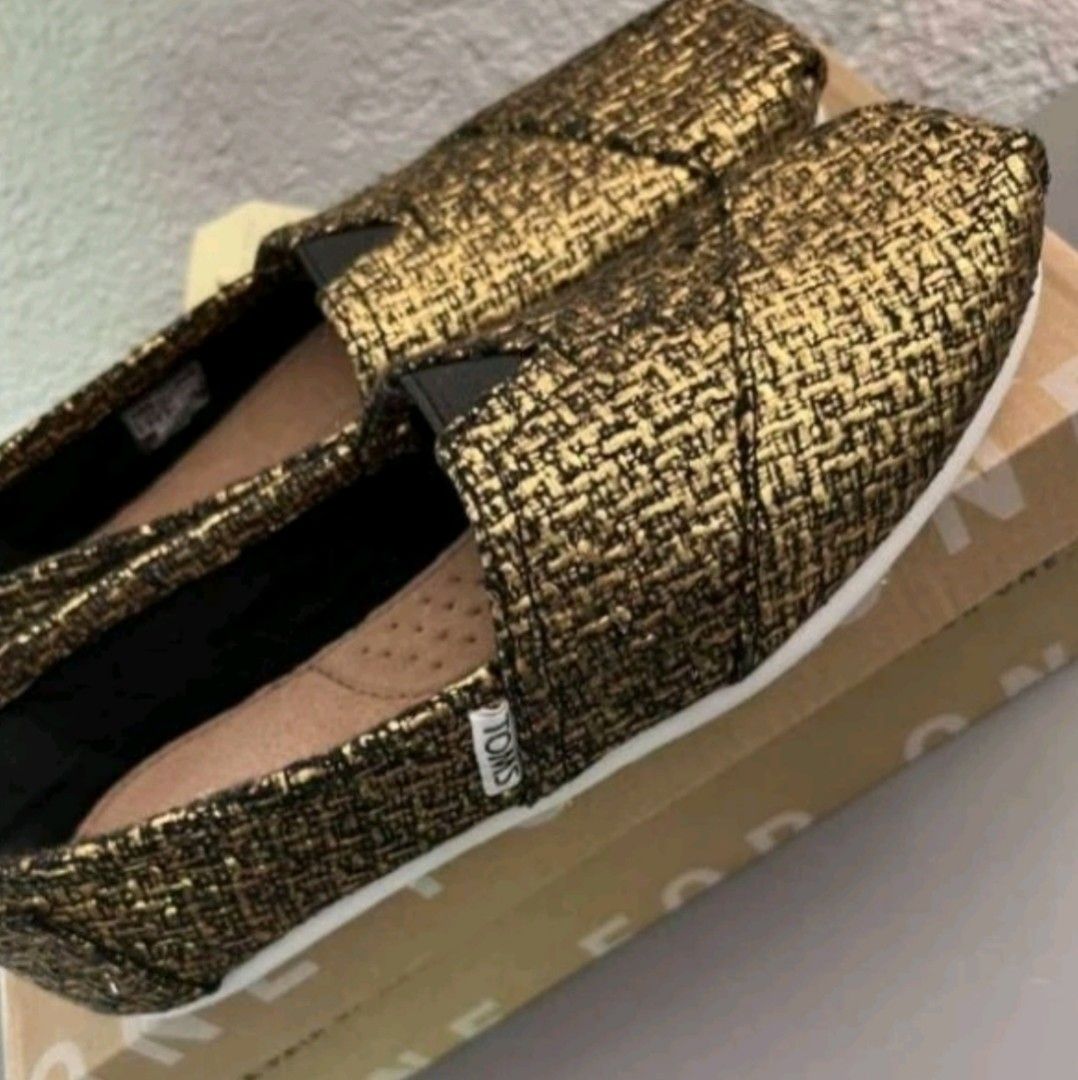 TOMS Women Classic Glitter Wool Flat Shoes