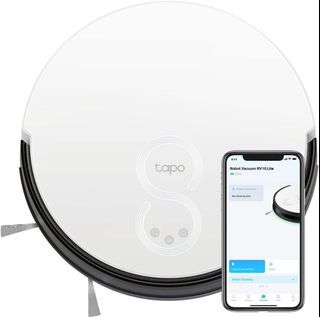 TP-Link Tapo Robot Vacuum Cleaner, 2000Pa Strong Suction, Self-Charging Robotic Vacuum Cleaner, Good for Hard Floors, Medium-Pile Carpet and pet Hair, Works with Alexa & Google Home(Tapo RV10 Lite)