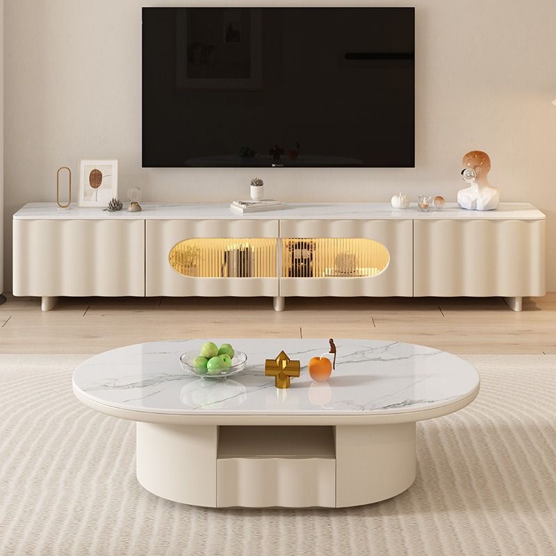 Cream tv table new arrivals