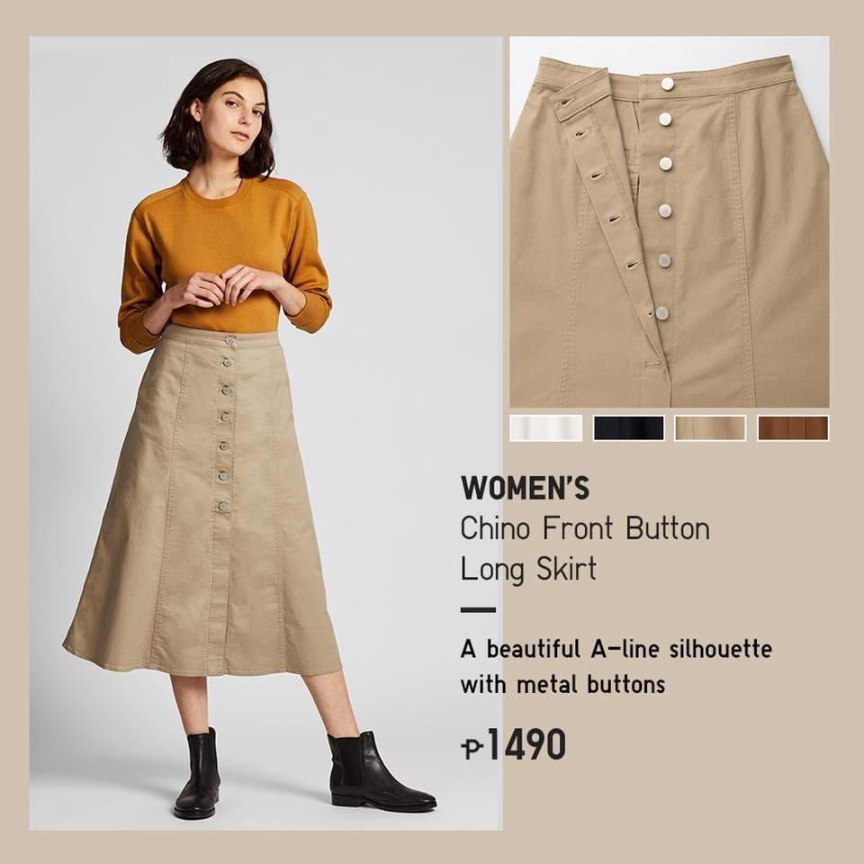 Uniqlo chino front button skirt outlet