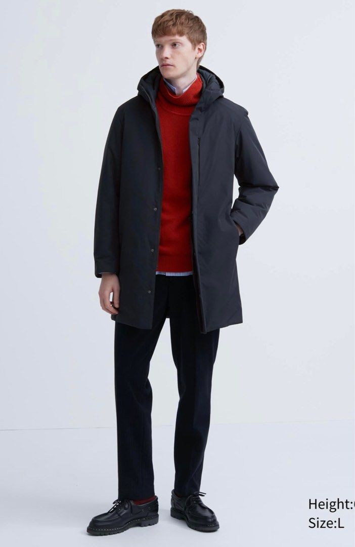Uniqlo navy coat cheap