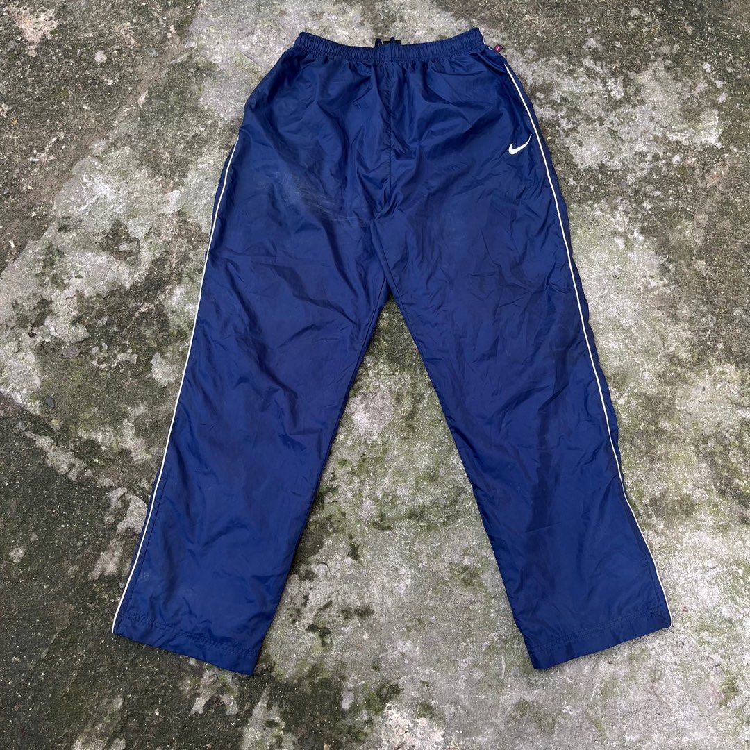 Nike Vintage Windbreaker Track Pants Nylon Blue Zip Ankle Men's Size XXL in  2023