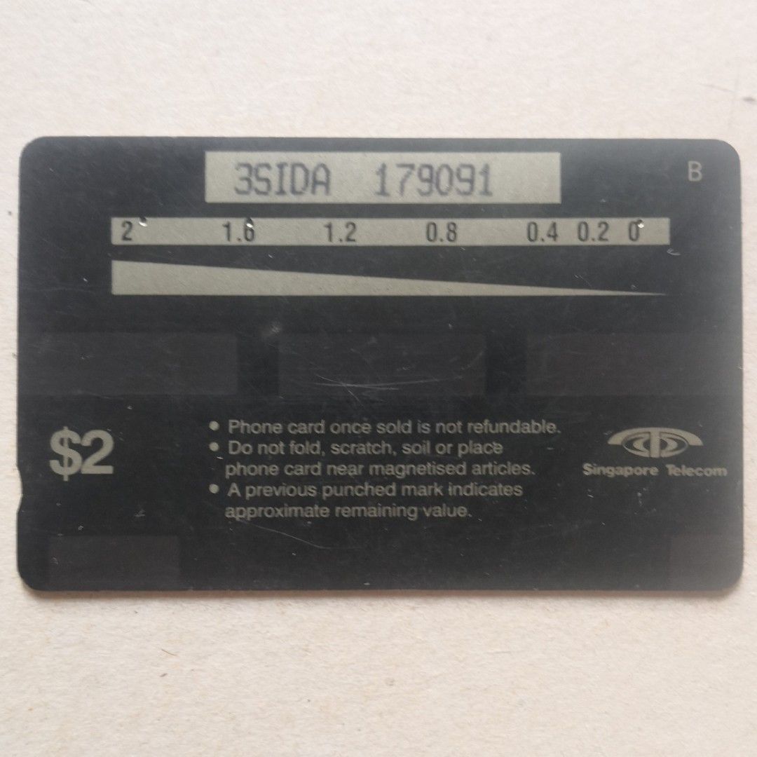 Vintage Used Singapore Phone Card Use IDD, Hobbies & Toys