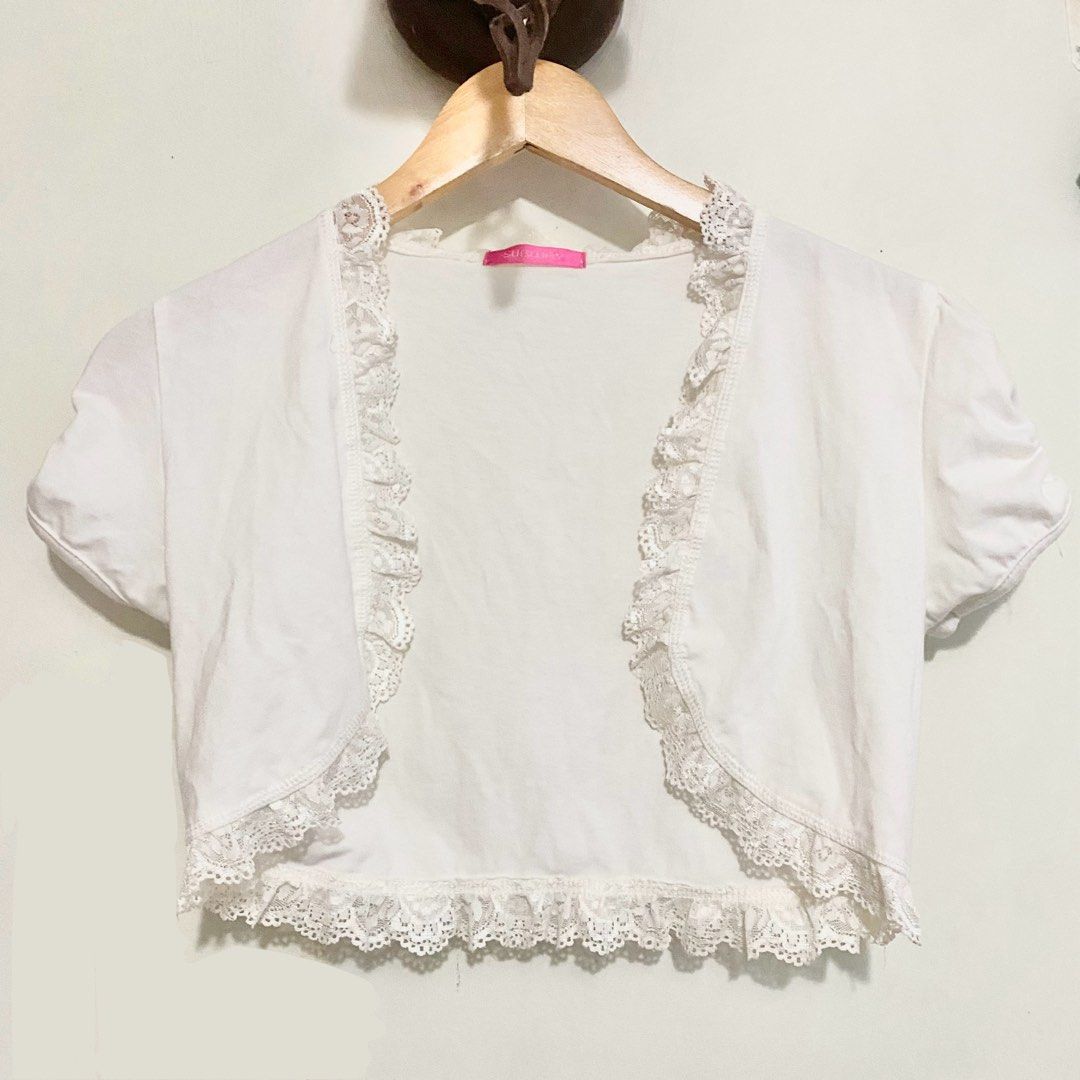 White cotton outlet bolero jacket