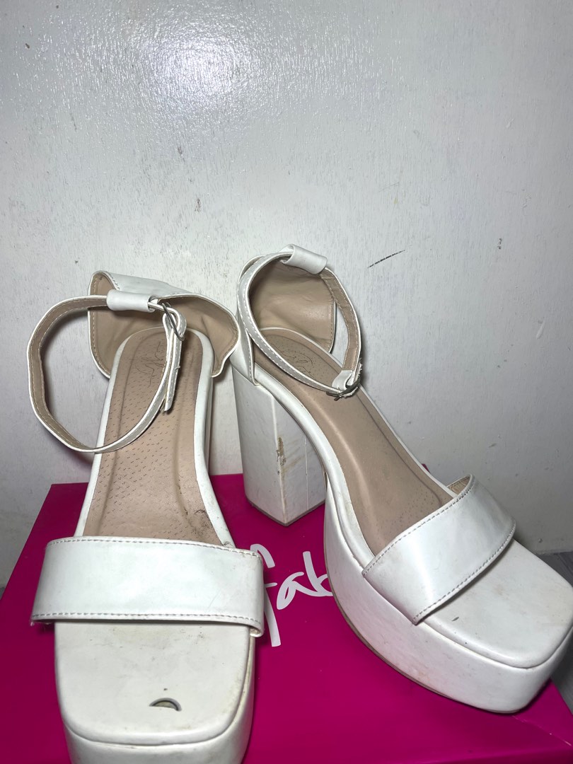 white platform shoes heels