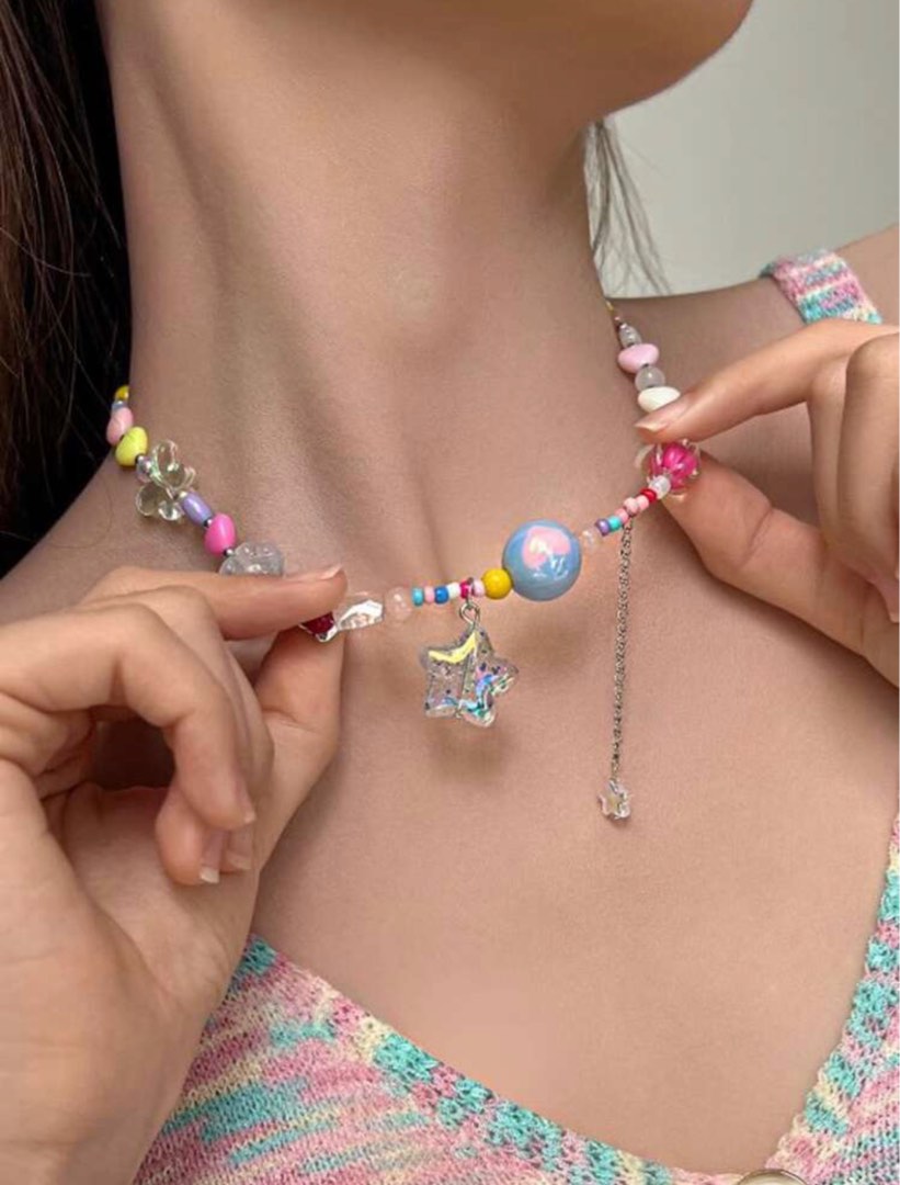 Y2k sales beaded necklace