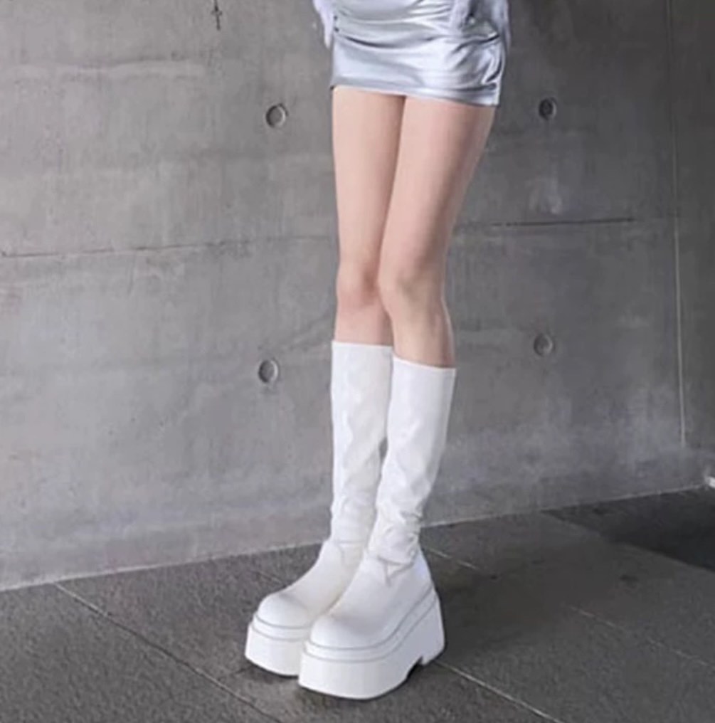 White discount flatform boots