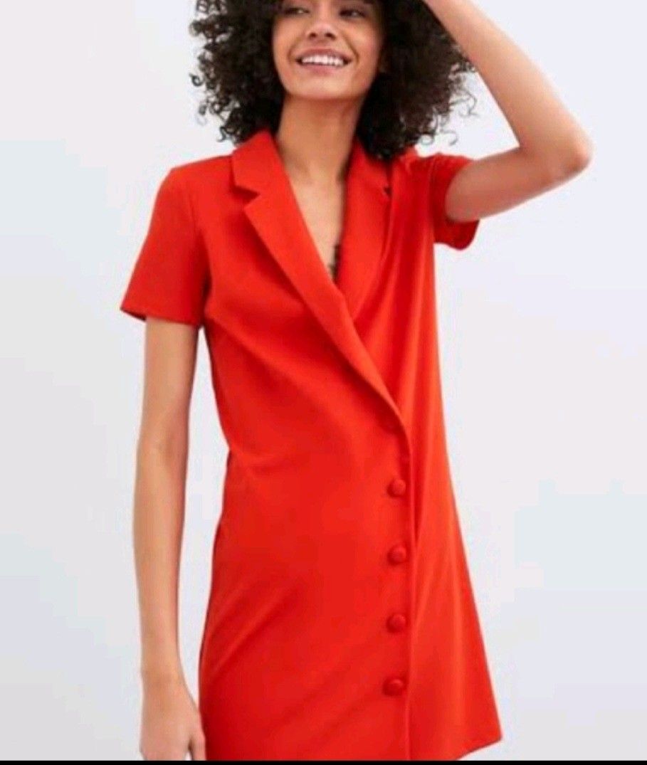 Red blazer dress zara outlet