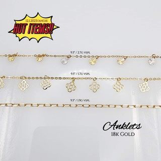 18K Saudi Gold Anklet with Charms