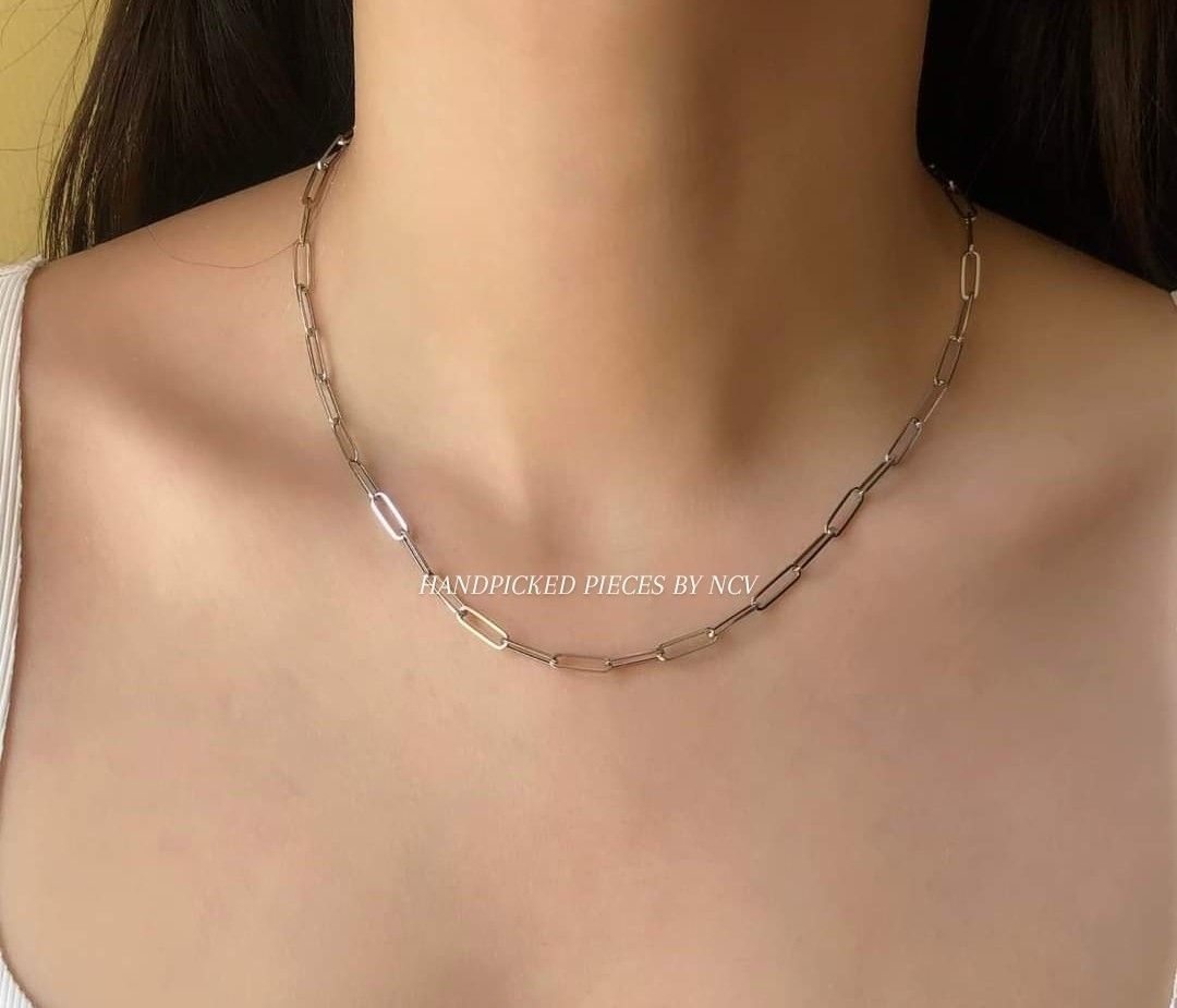 Diamond Heart Pendant on Paper Clip Chain in White Gold | Adamas Fine  Jewelry