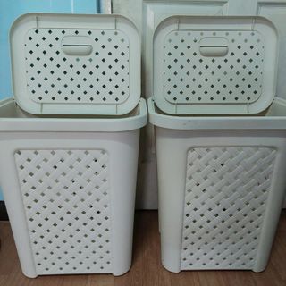 2pcs Zooey rattan white baskets large size