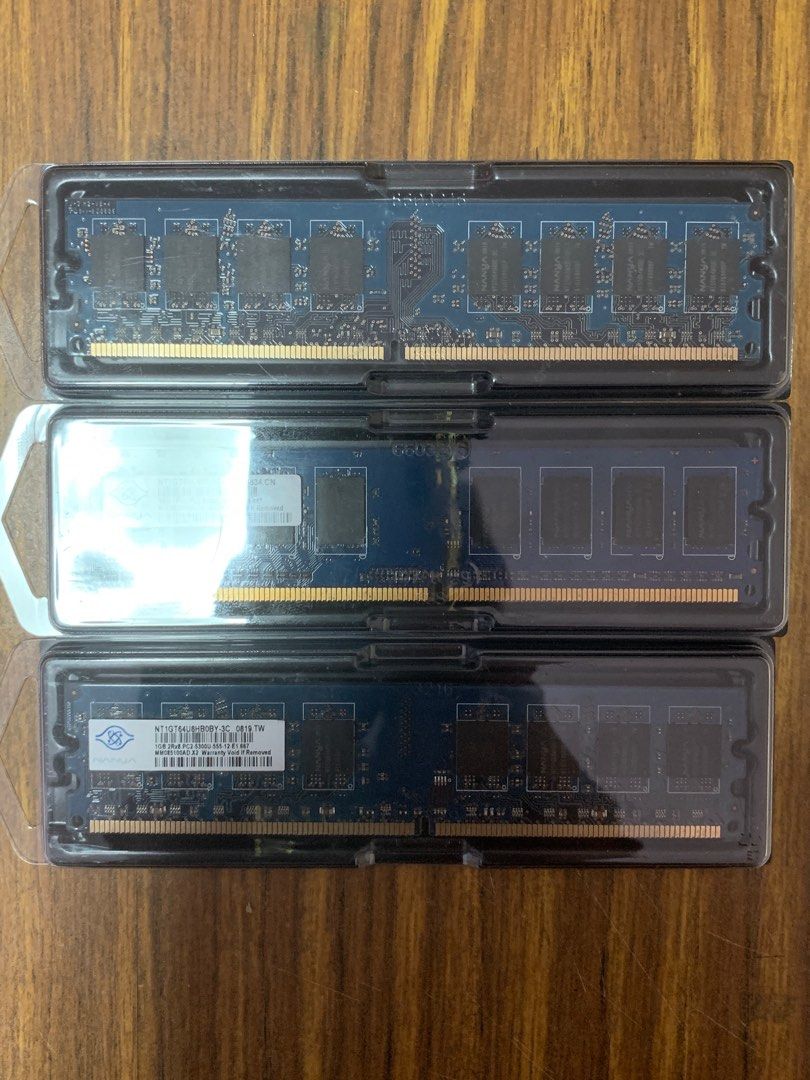 3x NANYA 1GB DDR2 RAM Sticks Computers Tech Parts