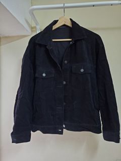 90%new Uniqlo 黑色燈芯絨外套 corduroy jacket XL 430425