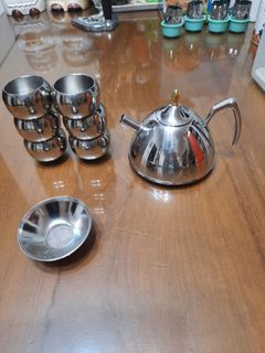 二手 不鏽鋼茶具組 隔熱杯