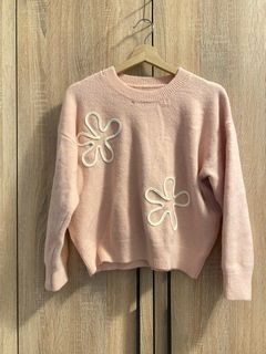 近全新微瑕～韓國🇰🇷帶回 質感 柔軟 粉色毛衣 （單穿親膚）