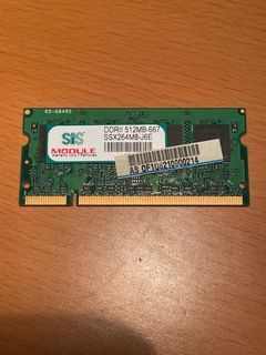 手提電腦記憶體 SIS notebook memory RAM DDR II 512MB 667 DDR2  ( ♻️ 以物易物 / swap / exchange )