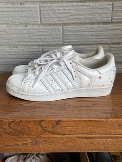 ADIDAS AUPERSTAR 潑漆 白色 皮革 鞋  愛迪達 經典款 百搭 球鞋26cm