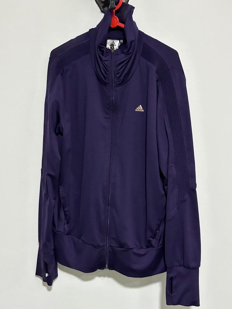 Adidas jacket purple hot sale