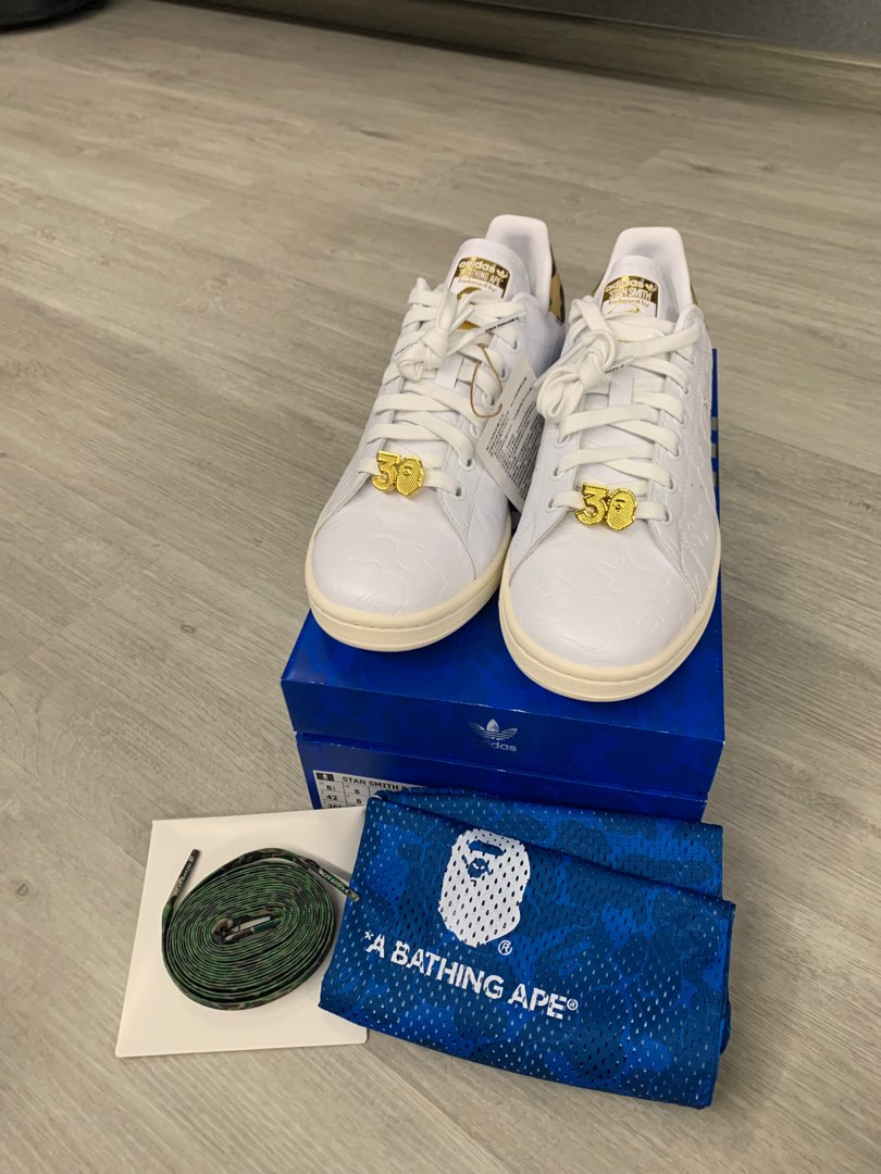 Adidas stan smith x A Bathing Ape, Men's Fashion, Footwear