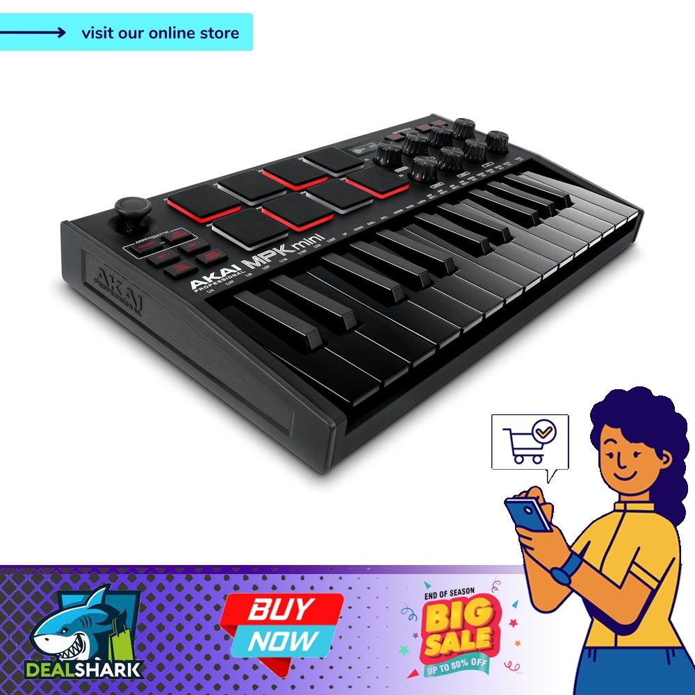 AKAI Professional MPK Mini MK3 25 Key USB MIDI Keyboard Controller