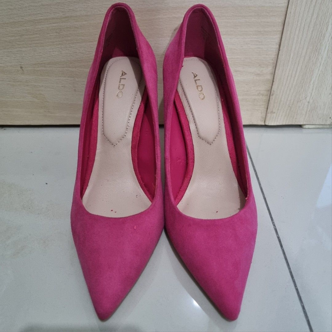 Aldo pink suede heels discount