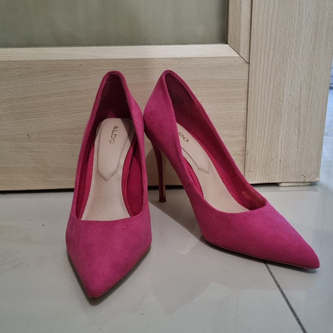 Aldo pink suede heels online